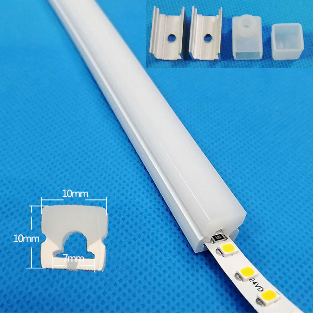 16.4ft/roll 10*10mm Big Three Sides 180° Top Emitting Waterproof IP67 Silicone Flexible LED Neon Tube For 5/6mm LED Light Strips
